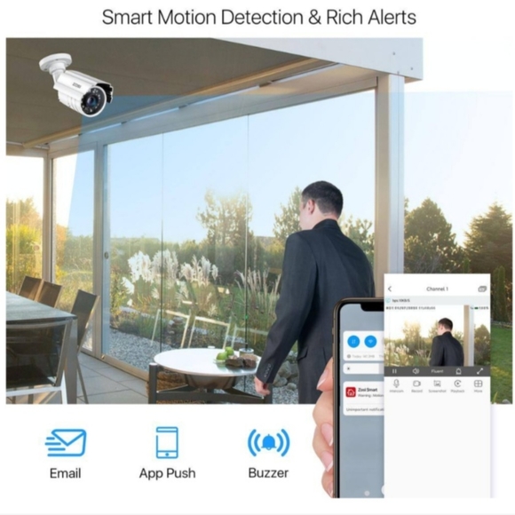 Zosi Wired Security Camera System w/ remote Indoor/Outdoor - Picture 2 of 11